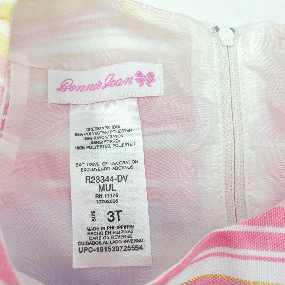 BONNIE JEAN Toddler Little Girls Striped Linen Spring Dress NWT - Picture 11 of 12